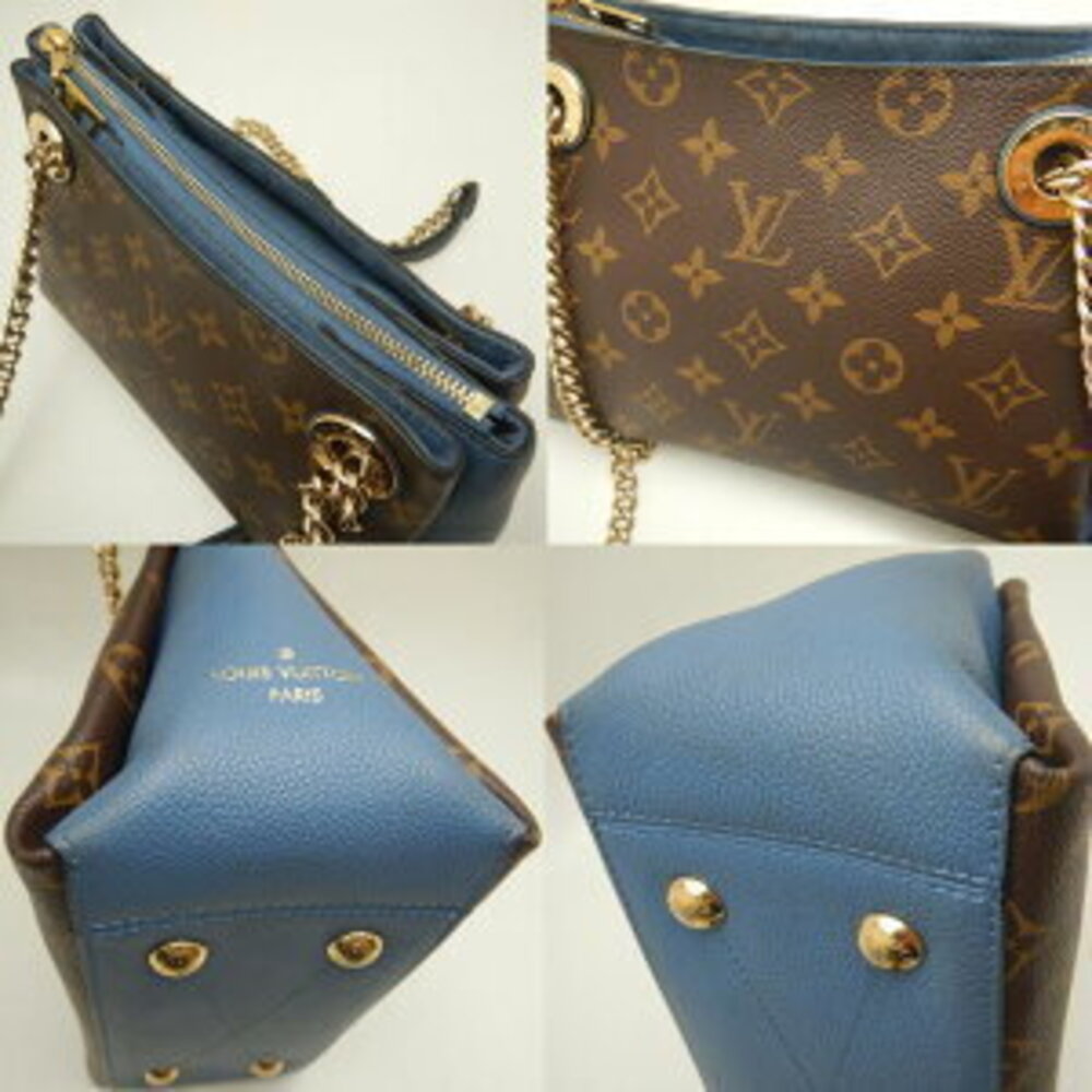 LOUIS VUITTON Monogram Surene Shoulder Bag Brown Blue - Picture 6 of 9